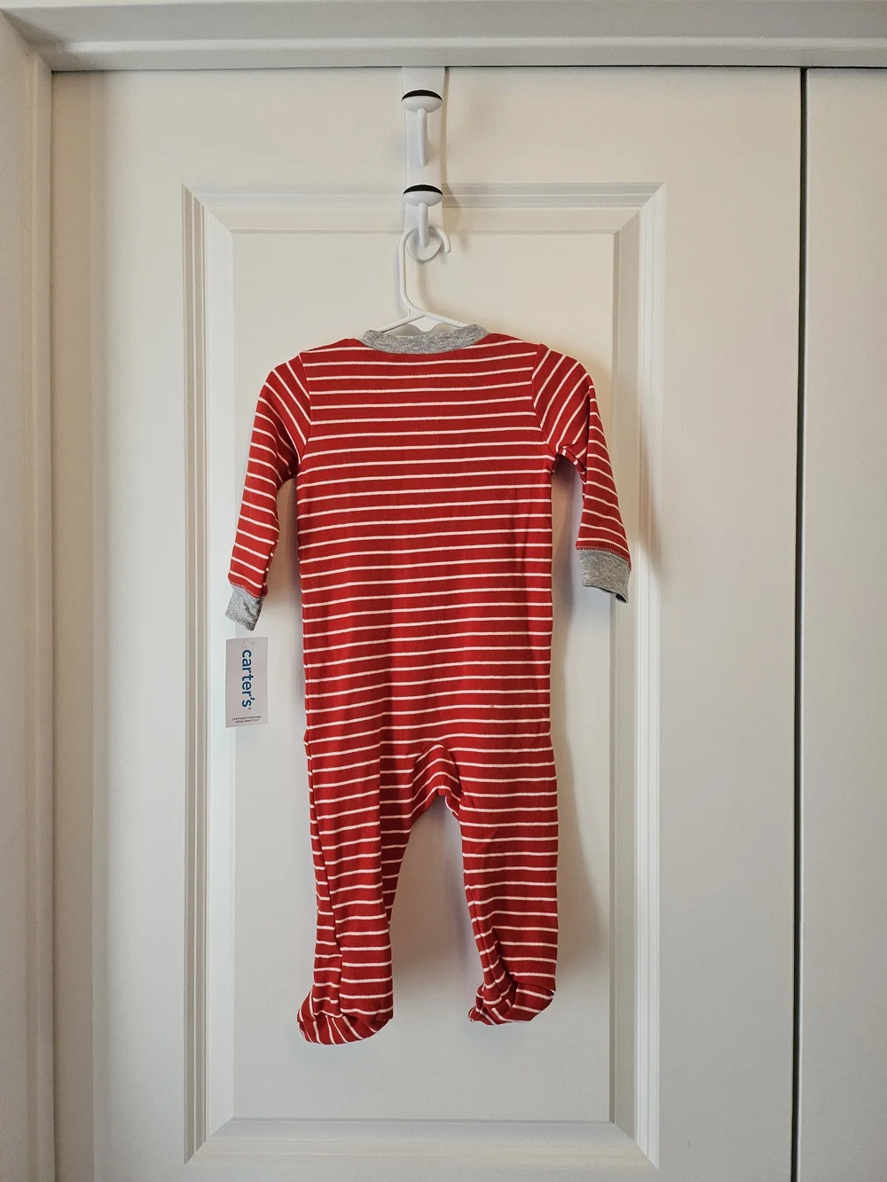 NEW Carter's Red & White Striped 'Little Brother' Footed One-Piece